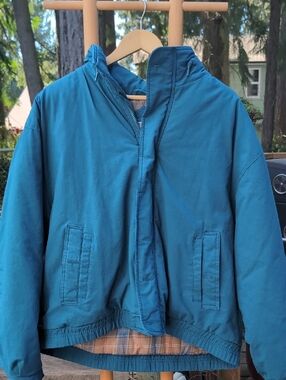 Vintage JC Penny's Fox Collection Teal Women's Insulated Jacket - Casual Warmth